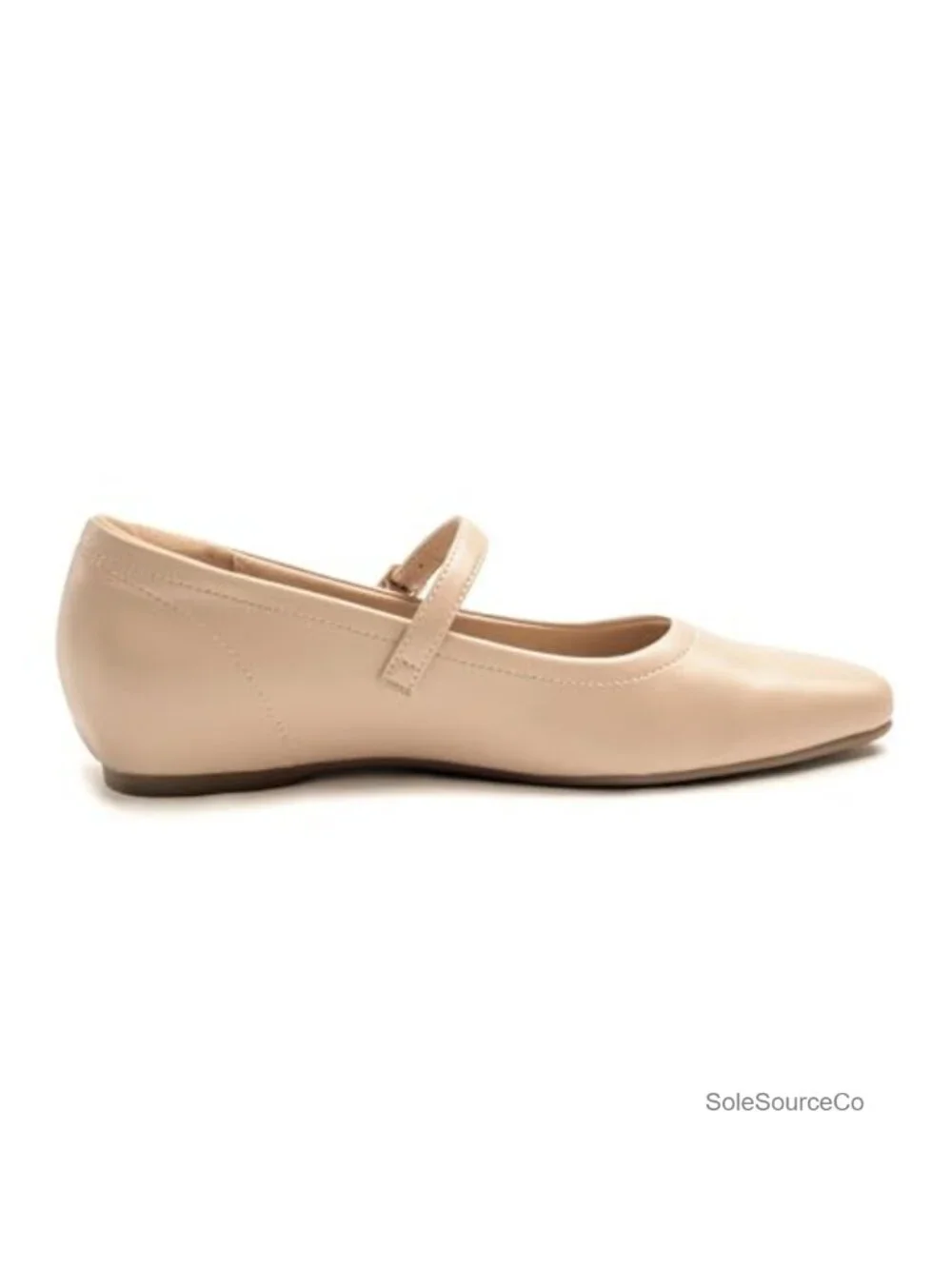 Comfy Cushioned Square Toe Mary Jane Flats with Arch Support and 1-Inch Hidden